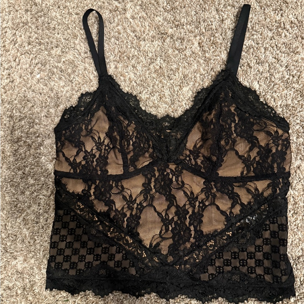 Express Black Lace Top